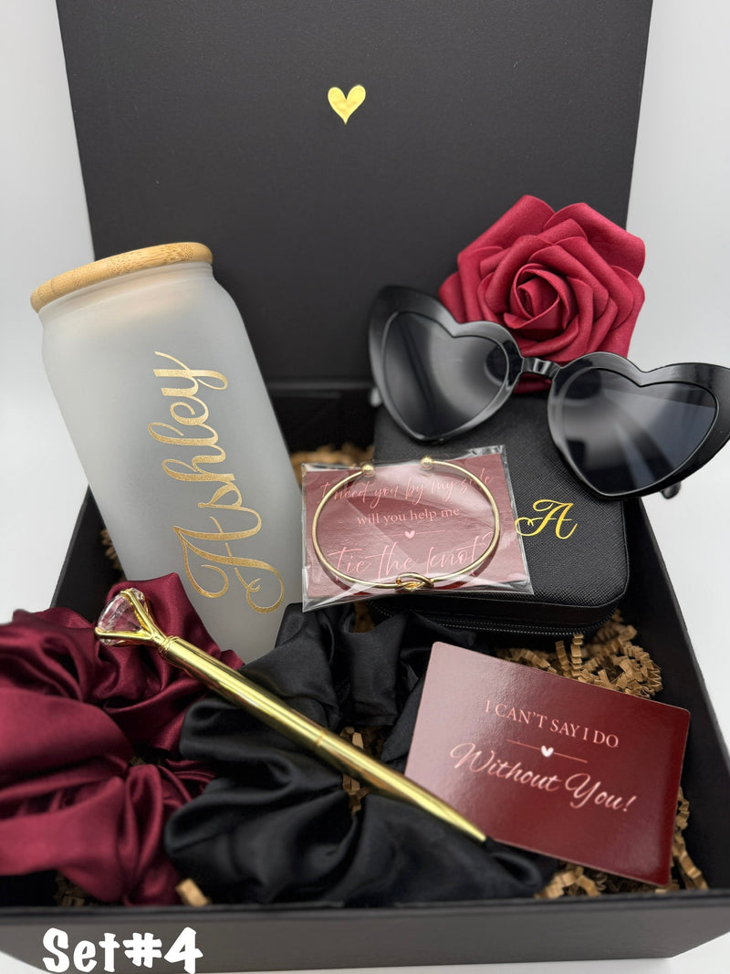 Personalized Bridesmaid Proposal Box – Black Gift Box