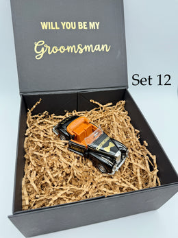 Personalized Groomsman Proposal Box – Best Man Gift Set with Flask, Sunglasses & More