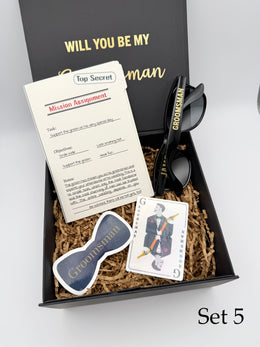 Personalized Groomsman Proposal Box – Best Man Gift Set with Flask, Sunglasses & More