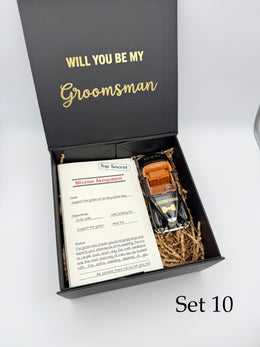 Personalized Groomsman Proposal Box – Best Man Gift Set with Flask, Sunglasses & More