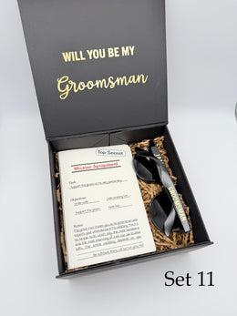 Personalized Groomsman Proposal Box – Best Man Gift Set with Flask, Sunglasses & More