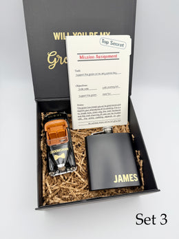 Personalized Groomsman Proposal Box – Best Man Gift Set with Flask, Sunglasses & More