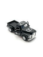 personalized ring bearer black truck, ages 3+, die-cast car for flower boy, not a toy, wedding boy memento. personalized with white premium vinyl