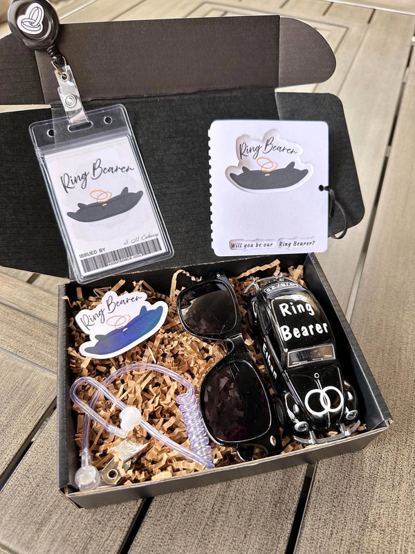 Unique Proposal Gift Box for Ring Bearer, Black Gift Box, Ring Security Proposal Box, Flower Dude Custom Gift Ideas