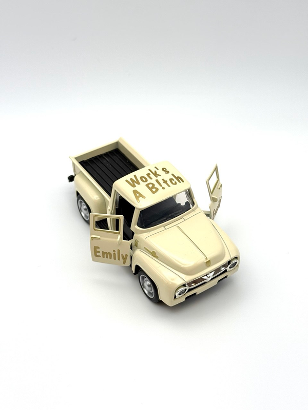 Works A B!tch, Funny Corporate Gift Toy Truck for Coworkers, Corporate Birthday Gift Ideas